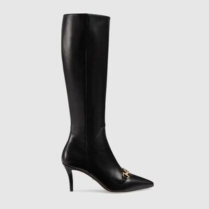 Gucci Zumi Interlocking G Leather Knee Boots
